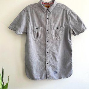 Stapleford Mens S Short Sleeve Grey Chambray Shirt